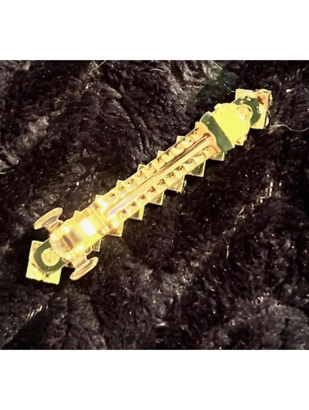 Vintage Gold-Tone Rhinestone Barrette Hair Clip